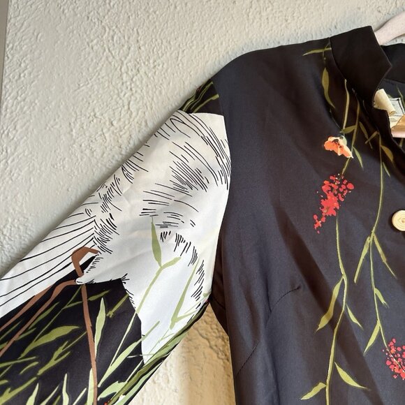 Alice of California vintage maxi dress Asian elegant quiet luxury kimono black - Picture 4 of 10